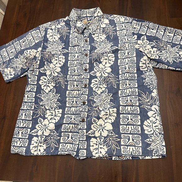 Vtg 80’s Phil Edwards By Reyn Spooner Floral Aloha Hawaiian Shirt Blue - Picture 1 of 5